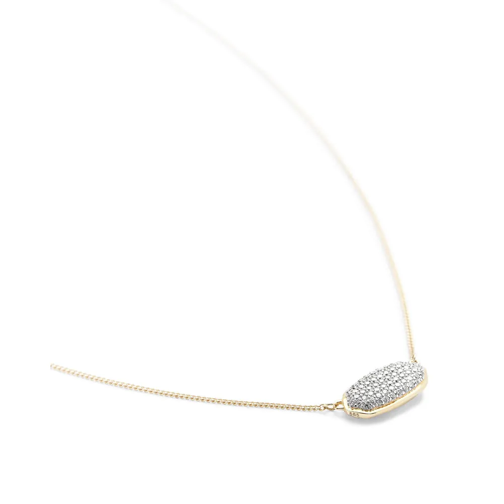 Kendra Scott Elisa 14k Gold Pendant Necklace in Pave White Diamond 