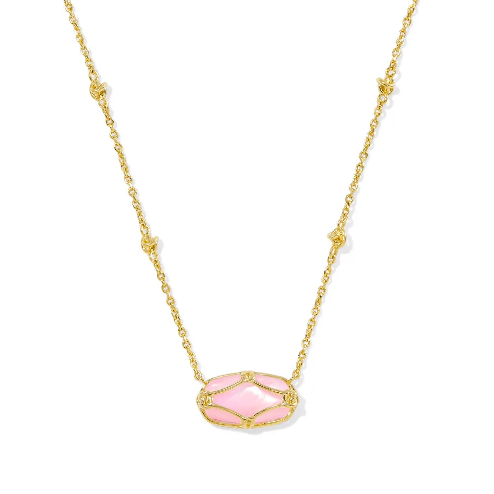 Kendra Scott Elisa Lattice Frame Short Pendant Necklace 
