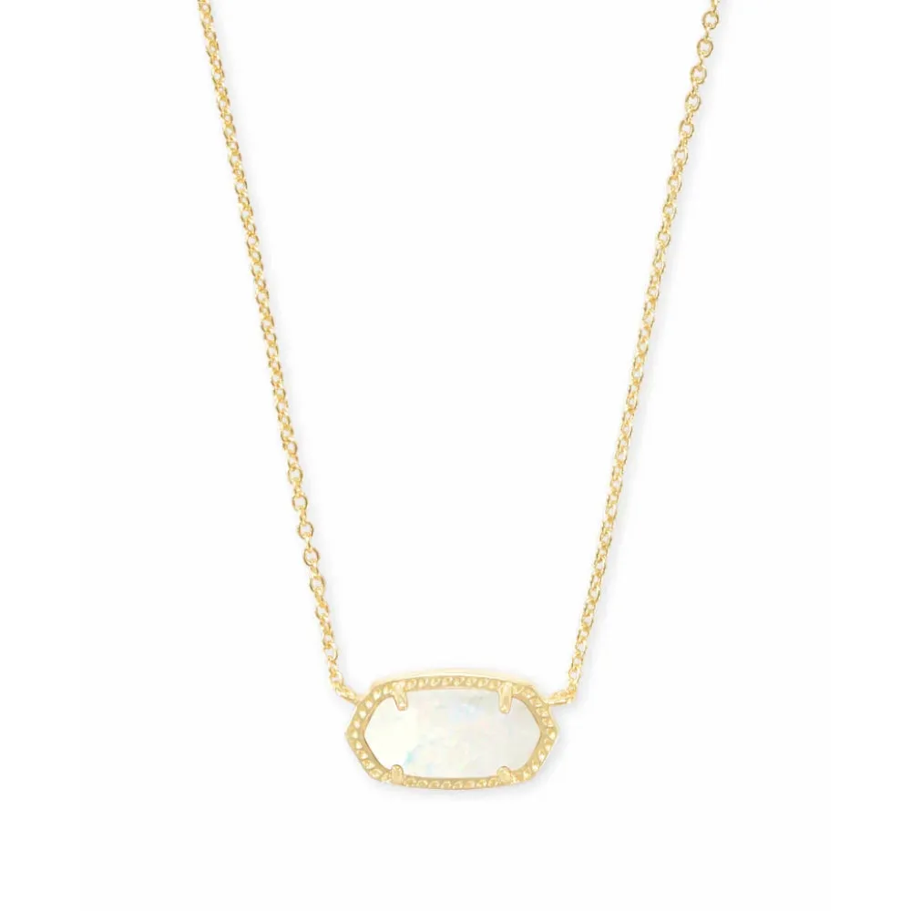 Kendra Scott Elisa Pendant Necklace in White Kyocera Opal 