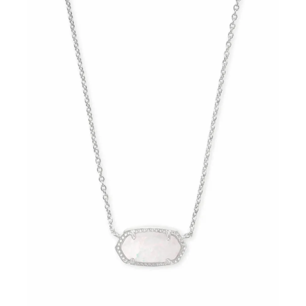 Kendra Scott Elisa Pendant Necklace in White Kyocera Opal