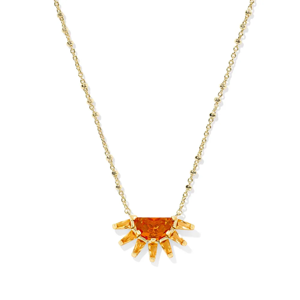 Kendra Scott Gold Samantha Sun Short Pendant Necklace 