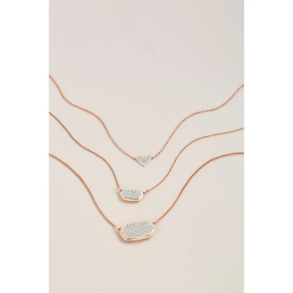 Kendra Scott Heart 14k Gold Pendant Necklace in White Diamond
