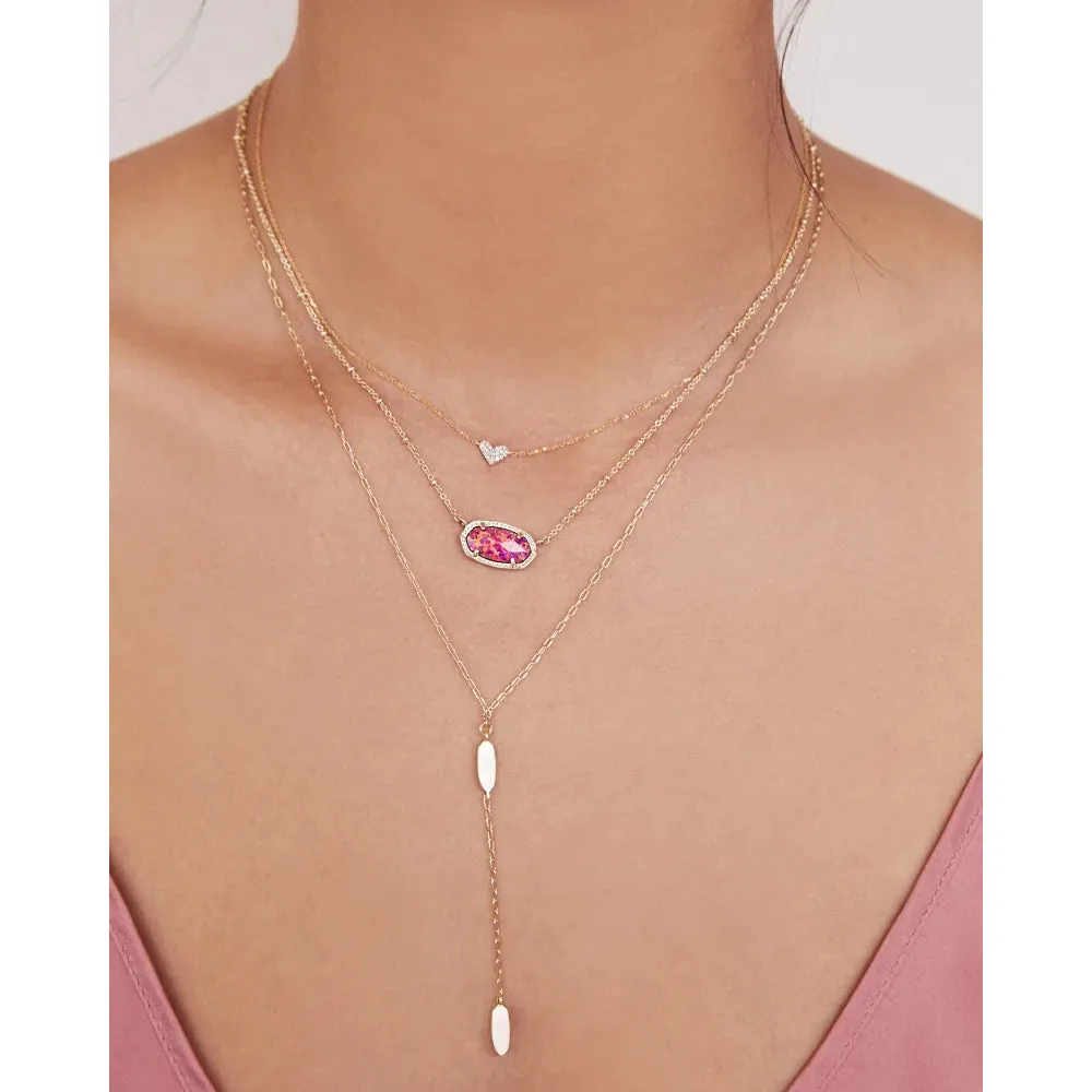 Kendra Scott Heart 14k Gold Pendant Necklace in White Diamond