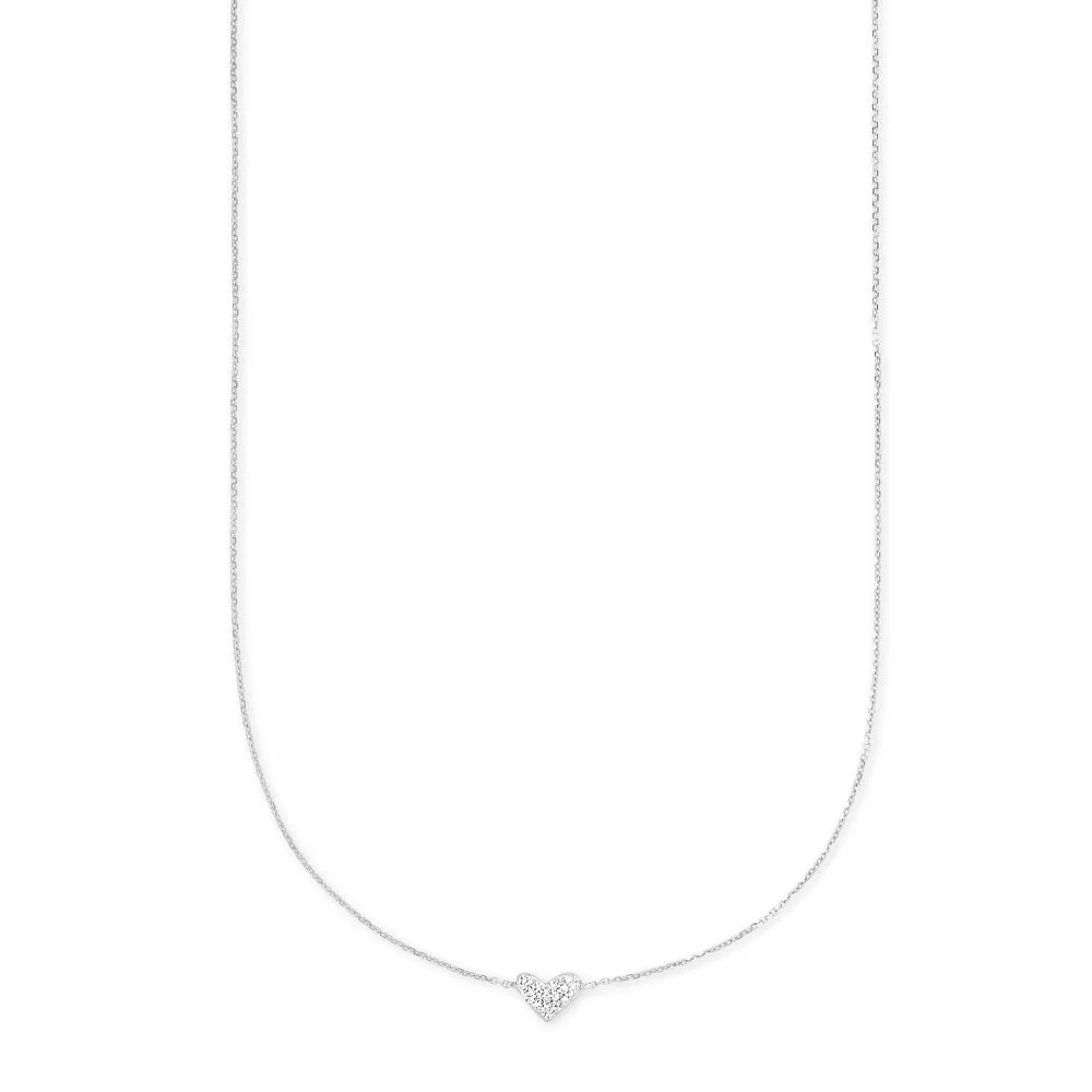 Kendra Scott Heart 14k Gold Pendant Necklace in White Diamond