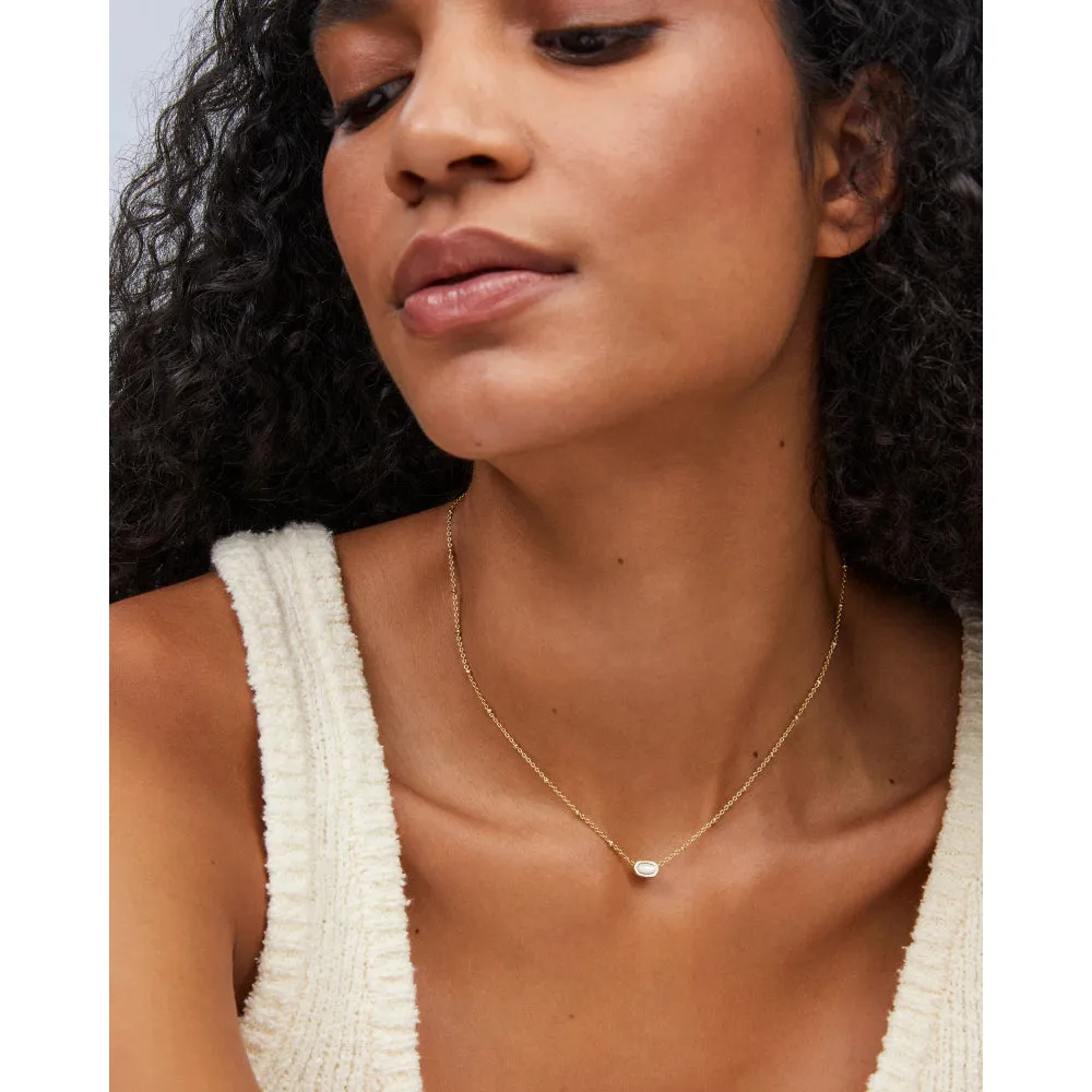 Kendra Scott Mini Elisa Satellite Short Pendant Necklace - Gold Ivory Mother of Pearl
