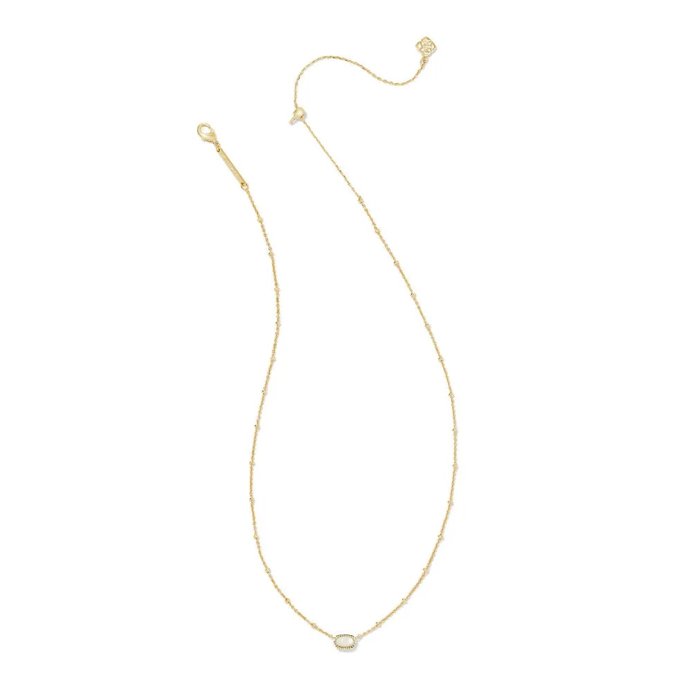 Kendra Scott Mini Elisa Satellite Short Pendant Necklace - Gold Ivory Mother of Pearl