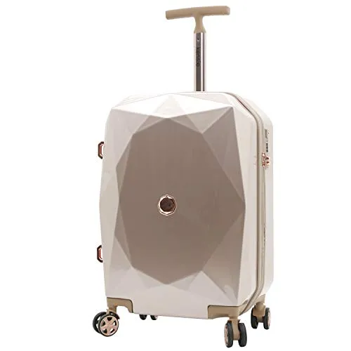 kensie Women's 3D Gemstone TSA Lock Hardside Spinner Luggage, Rose Gold, 20-Inch Carry-On mega luggage savings