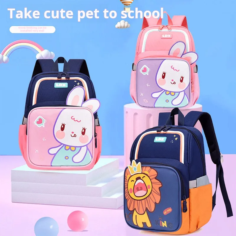 Kindergarten cartoon animal boy and girl baby backpack 