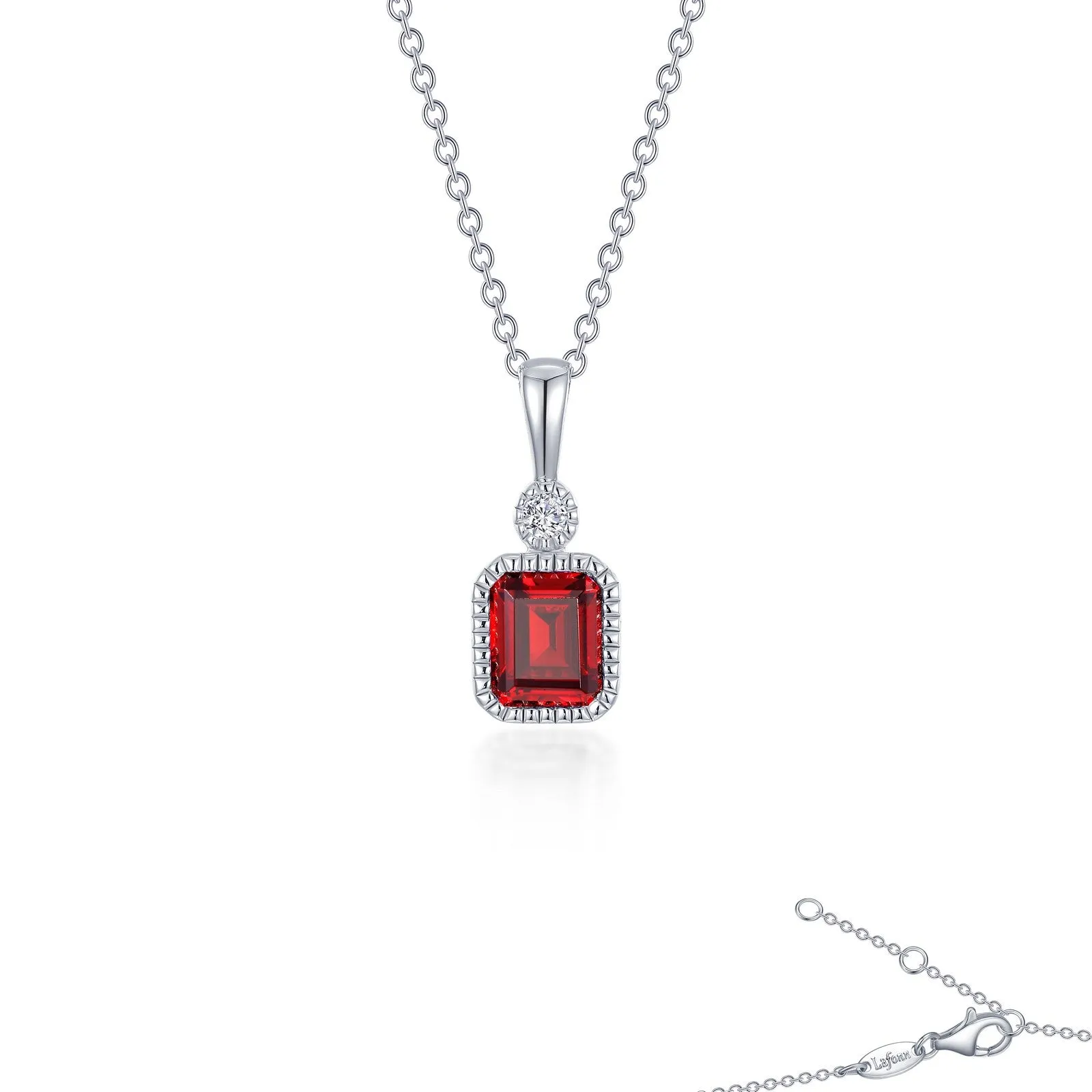 Lafonn Birthstone Emerald January Garnet Necklace BP009GNP20 