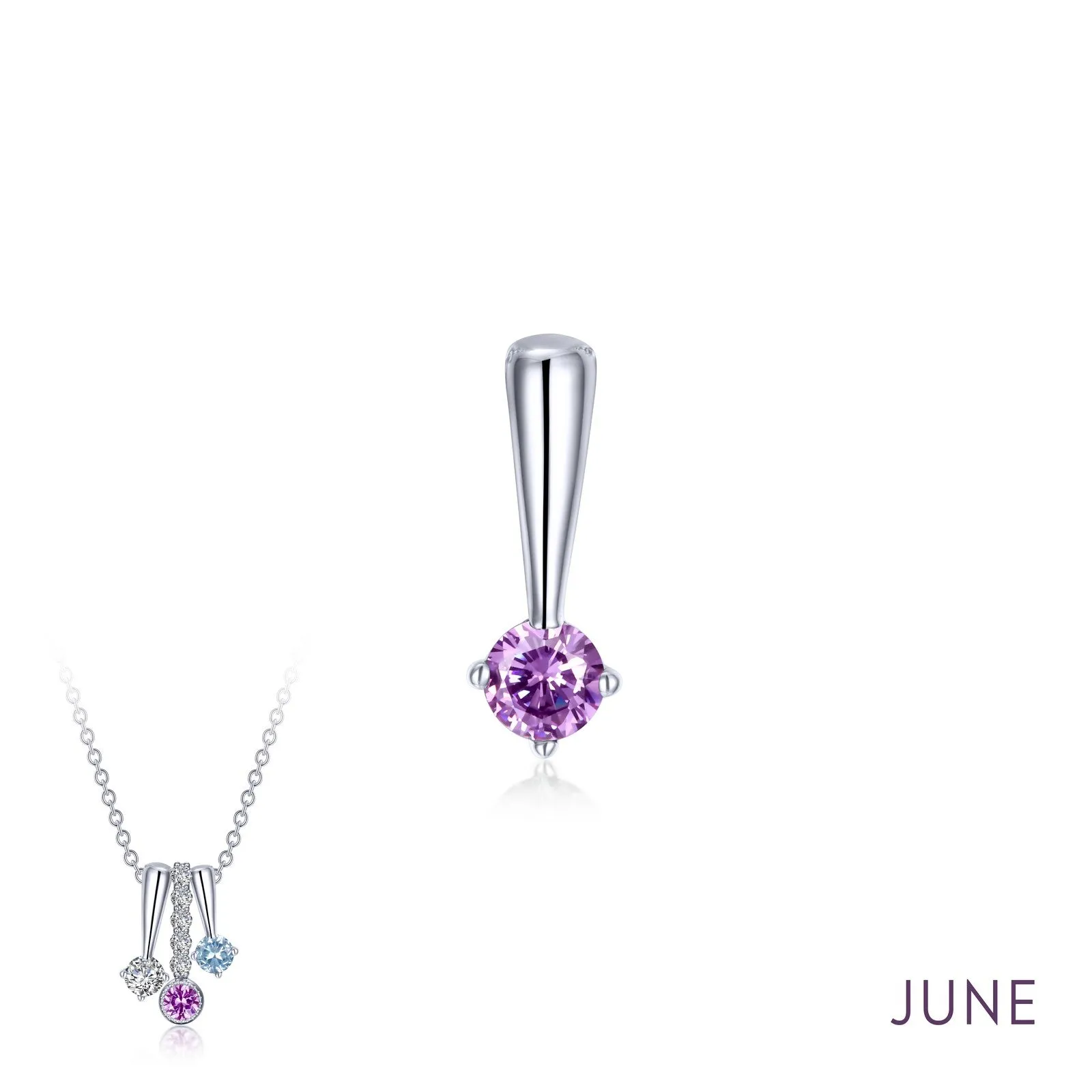 Lafonn Birthstone Round June Alexandrite Necklace BP004AXP00 