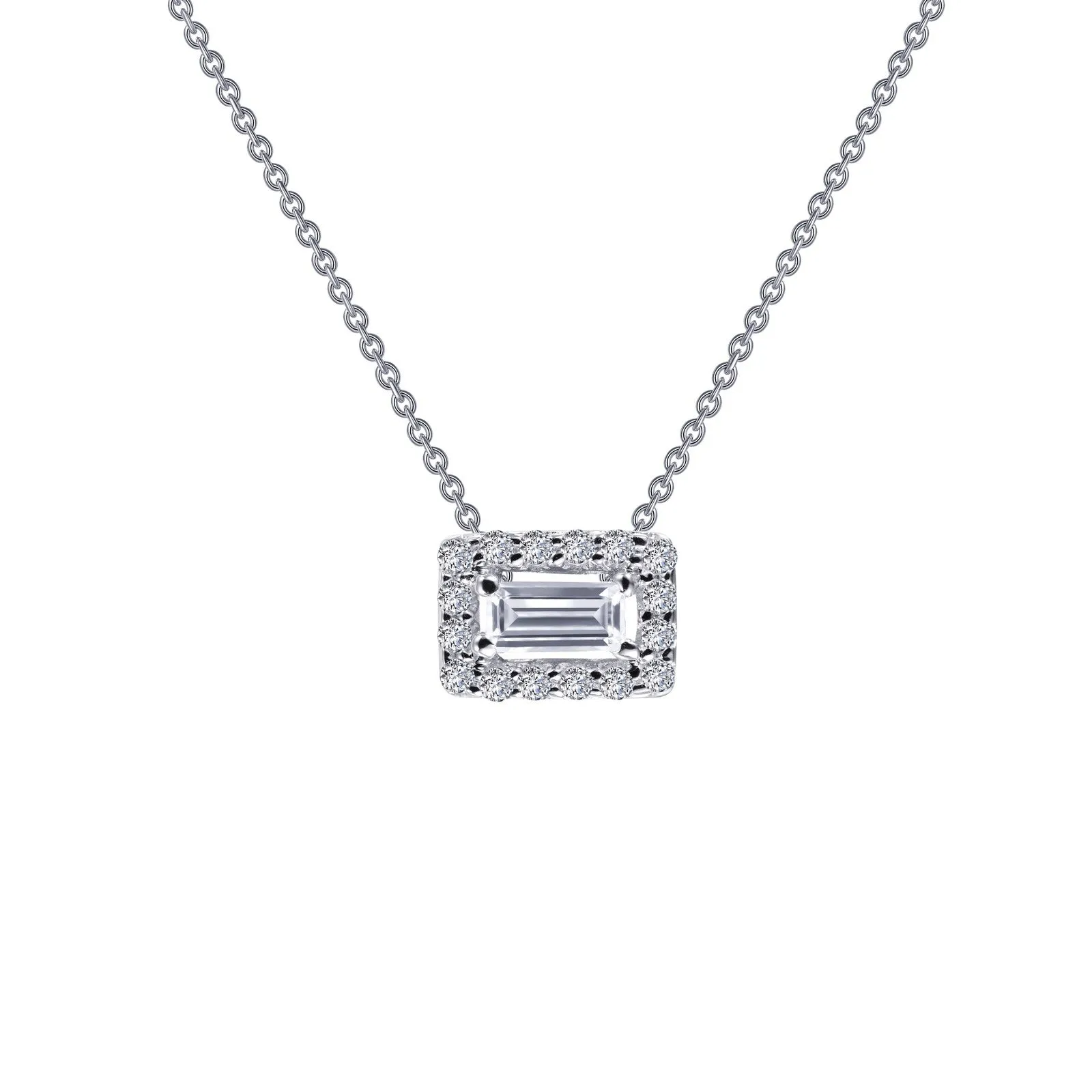 Lafonn Classic Baguette Diamond Necklace N0105CLP18 