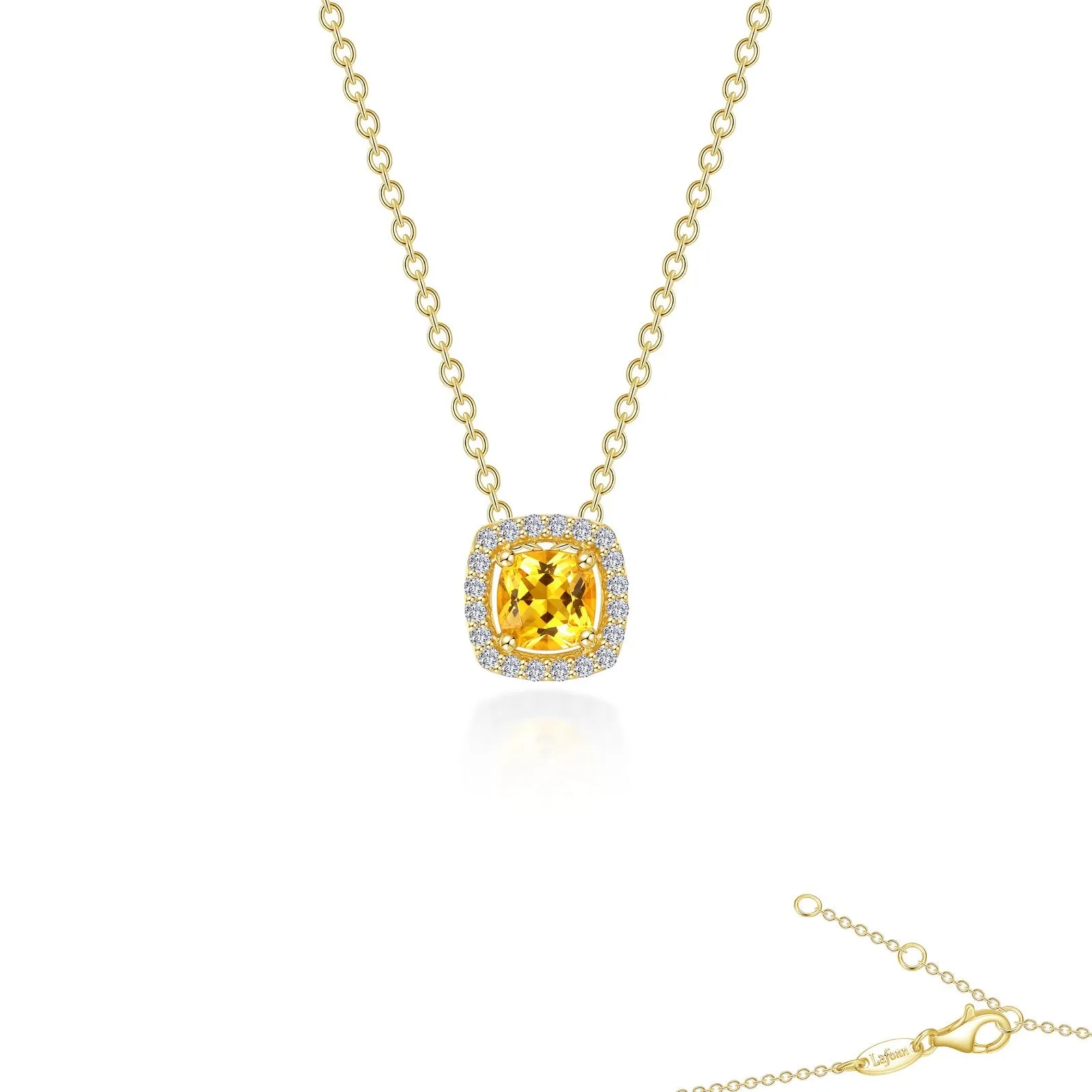Lafonn Classic Cushion Citrine Necklace N0100CAG18 