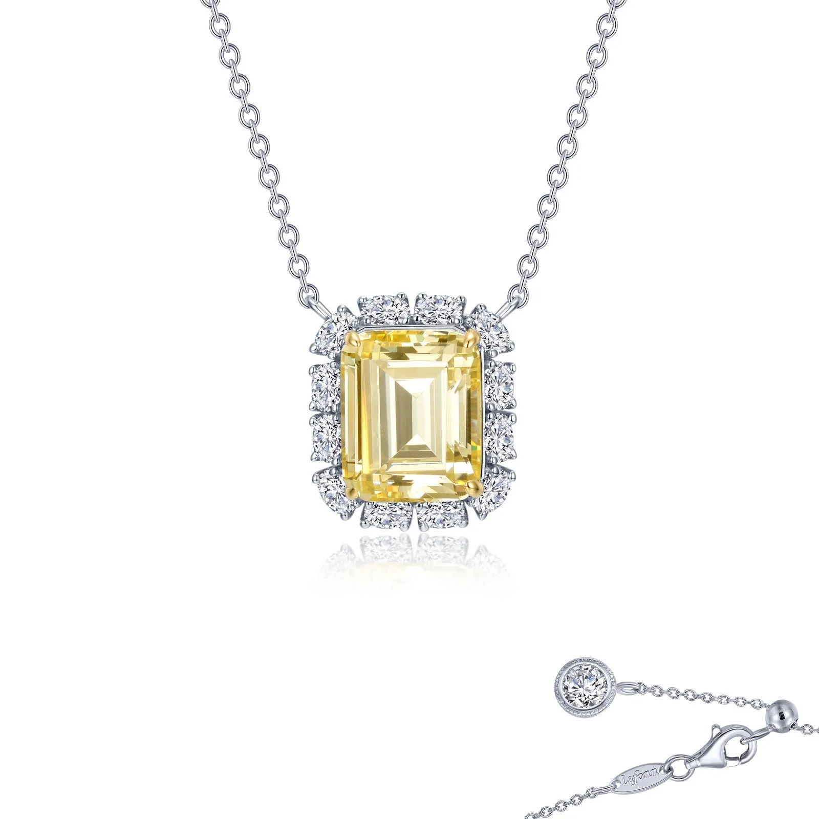 Lafonn Classic Emerald Canary Necklace N0276CAT20 