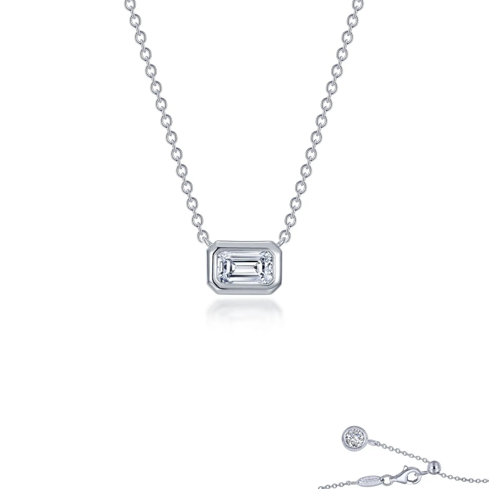 Lafonn Classic Emerald Diamond Necklace N0312CLP16 