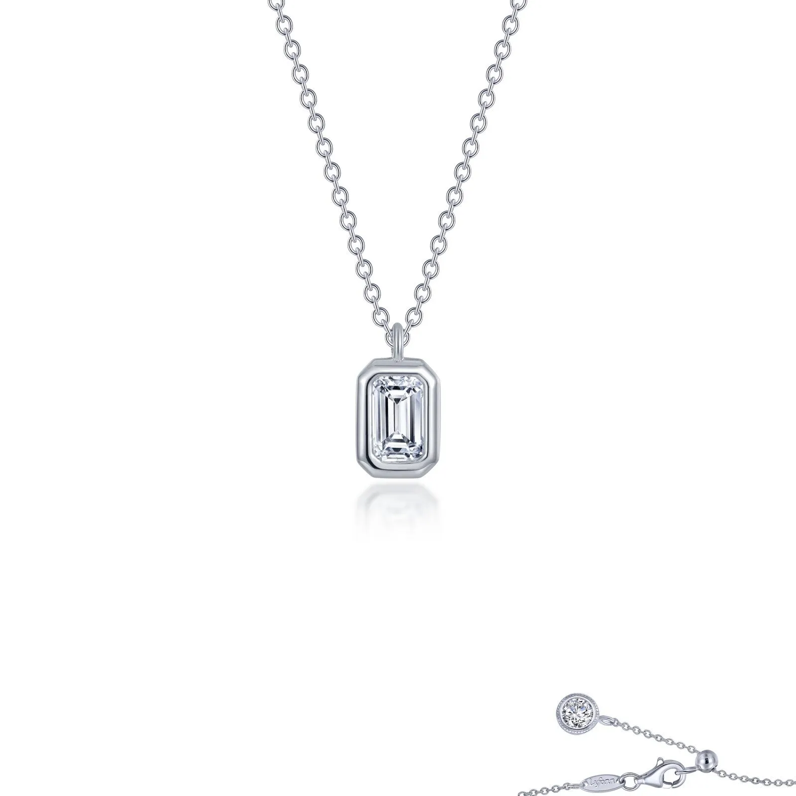 Lafonn Classic Emerald Diamond Necklace N0313CLP16 