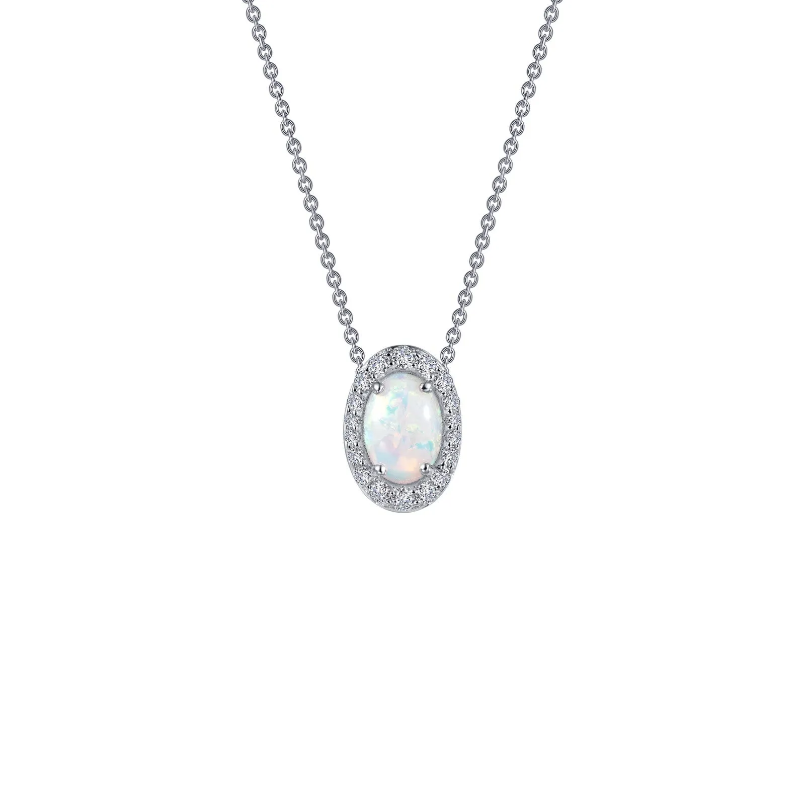 Lafonn Classic Oval Opal Opal Necklace P0204OPP18 