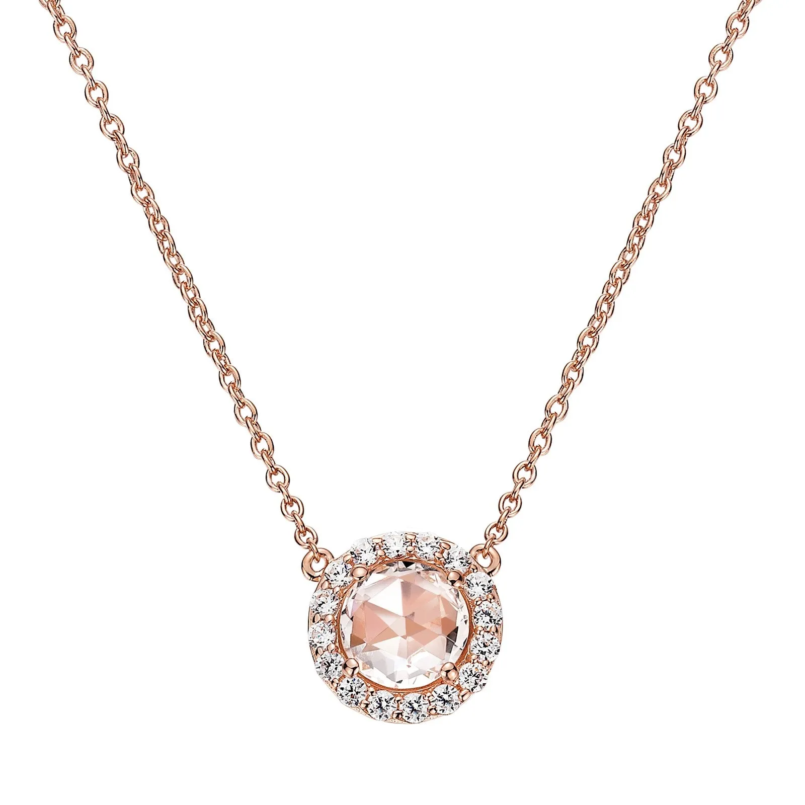 Lafonn Classic Round Morganite Necklace N0073MGR18 
