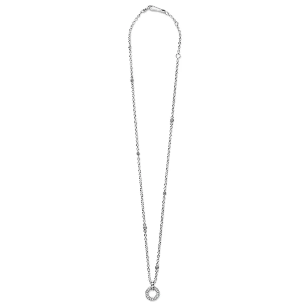 Lagos Caviar Spark Diamond Circle Pendant Necklace
