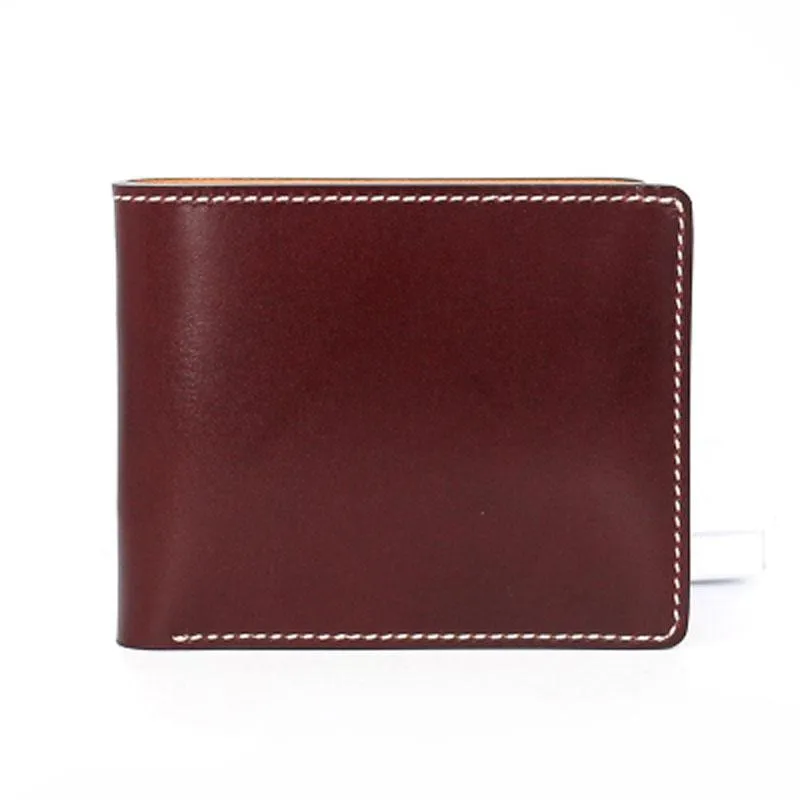 Leather Mens Small Wallet Slim Wallet Front Pocket Wallet billfold Card Wallet for Men