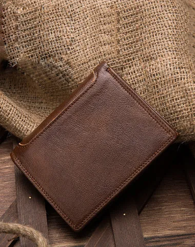 Leather Slim Small Mens Wallet on sale Bifold billfold Wallet on sale for Men