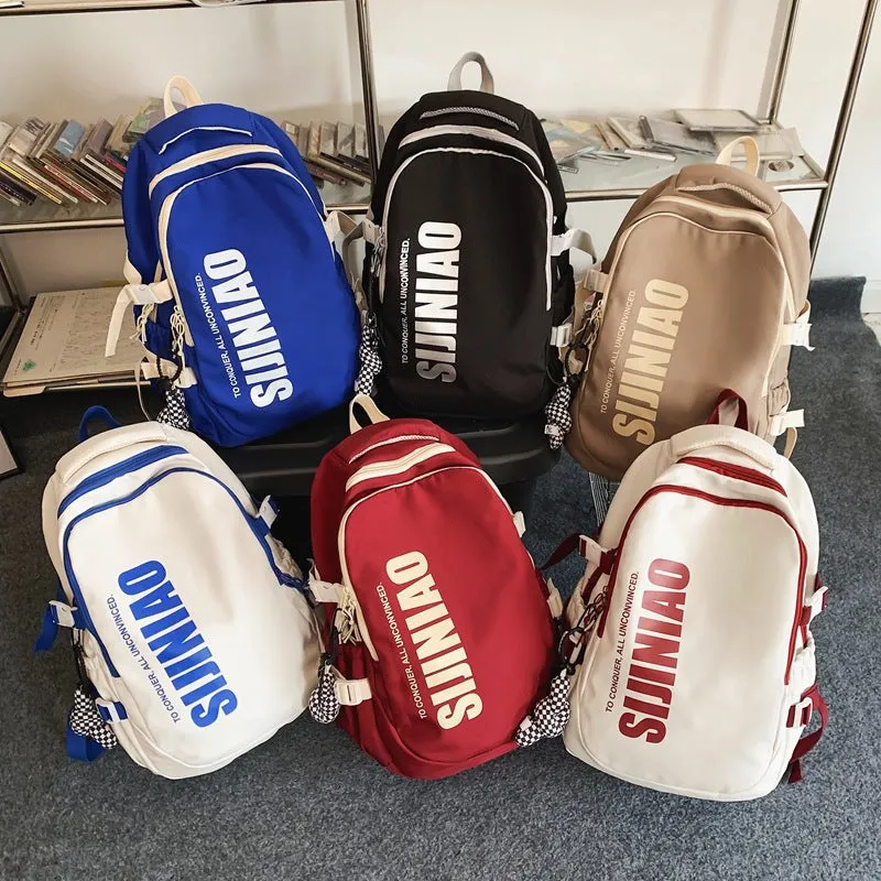 Letter student backpack daily commuting backpack 