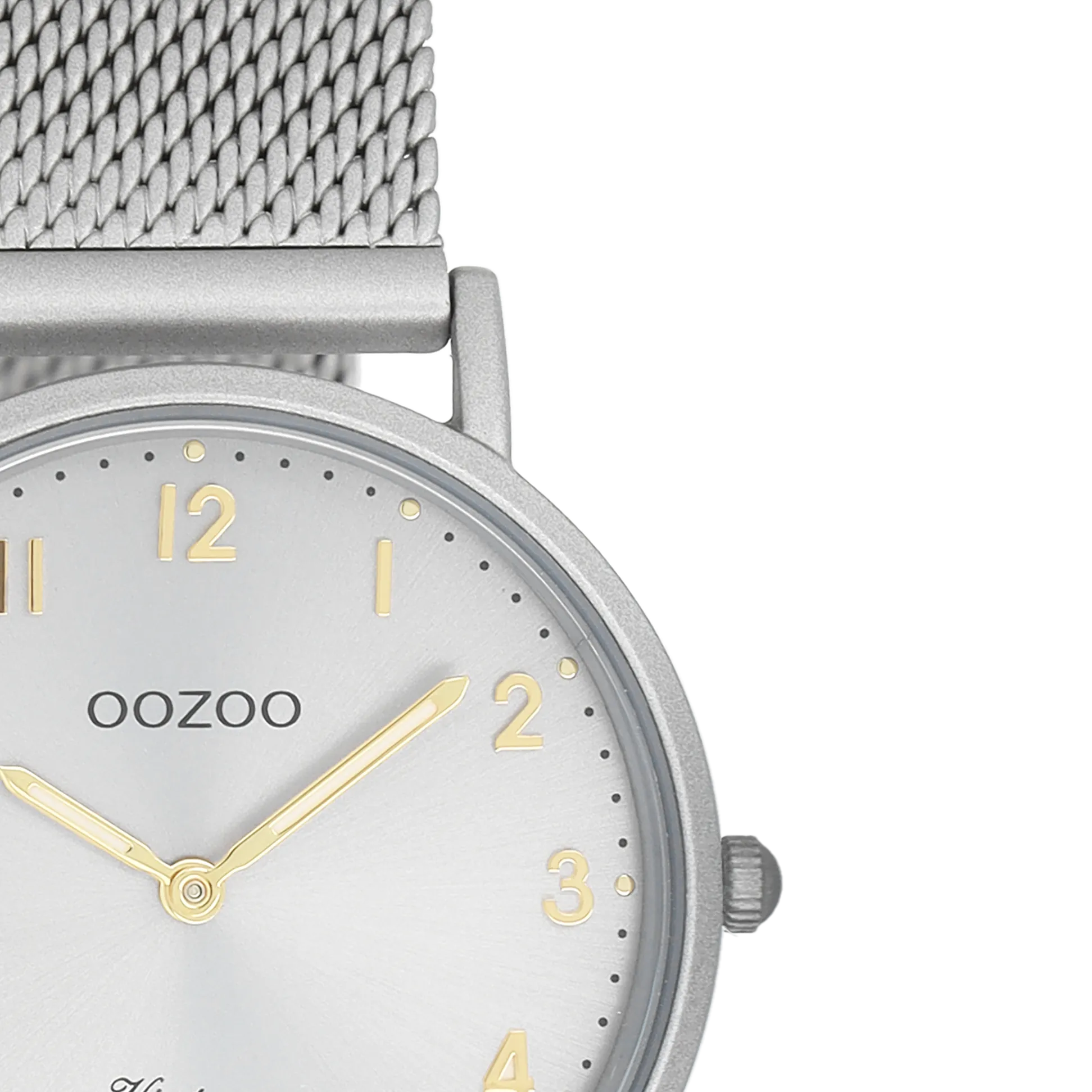 Light grey OOZOO watch with metal mesh bracelet - C20381