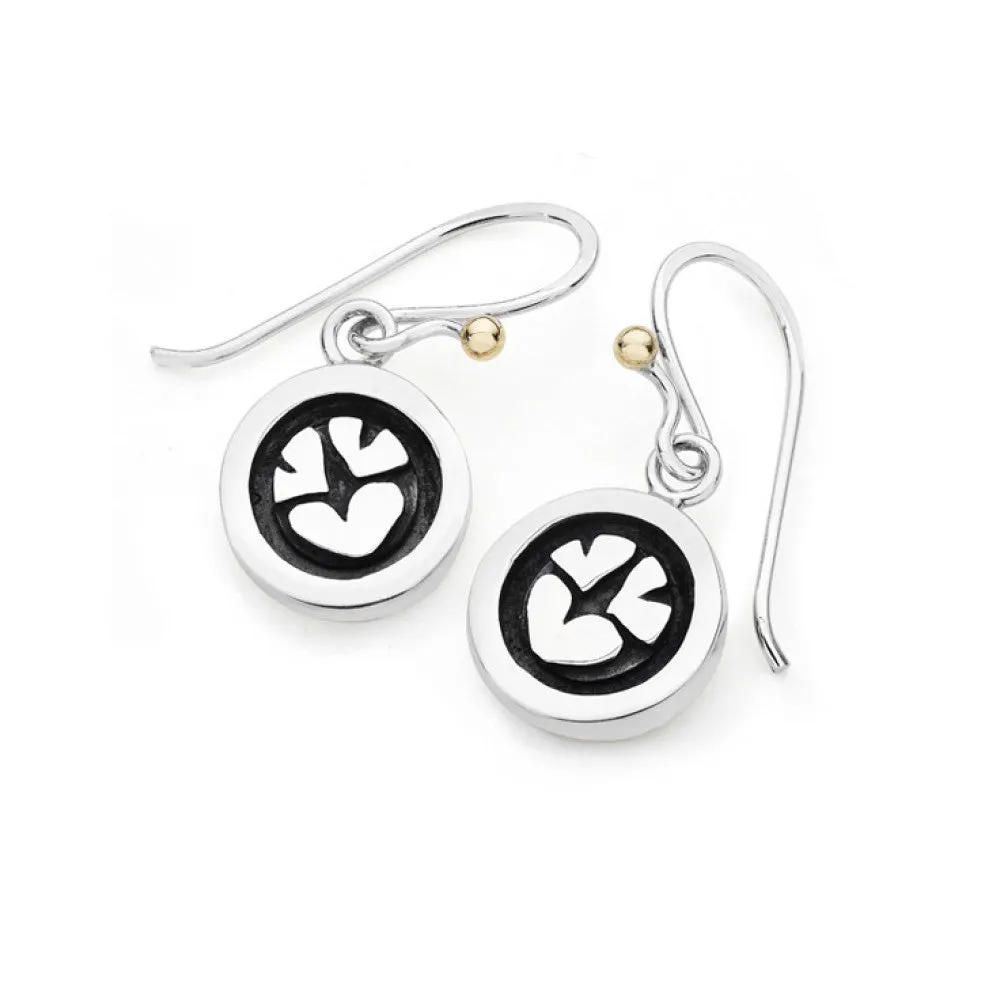 Linda MacDonald Heart Sterling Silver and 9ct Gold Earrings Cherish Collection D2H 