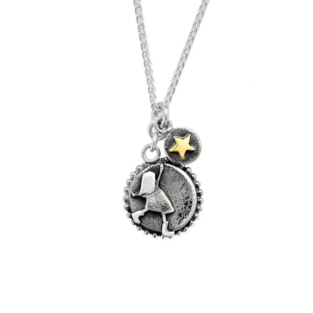 Linda MacDonald Sterling Silver and 9ct Gold Star Necklace Reach For The Stars Collection ERS4 