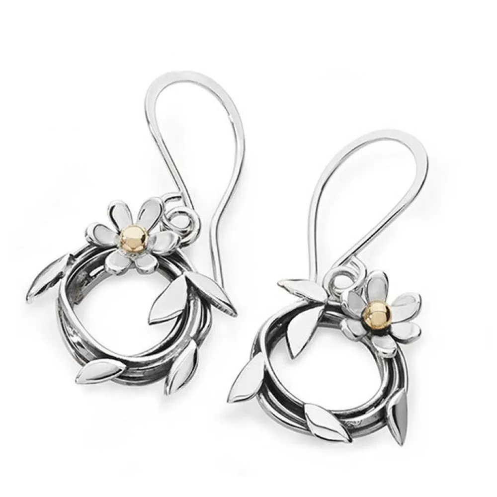 Linda MacDonald Woven Sterling Silver and Gold Earrings Entwined Collection DNTFS 