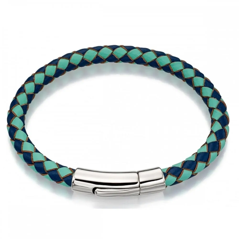 Little Star Sterling Silver and Leather Boys Luca Bracelet LSB0115 