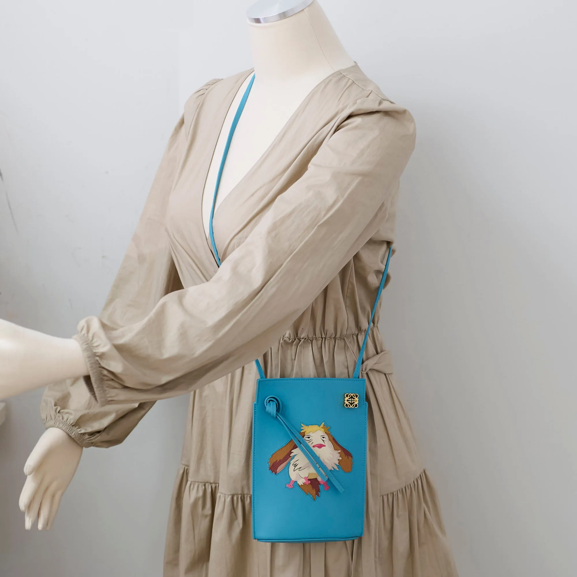 Loewe Dice Pocket Howl's Moving Castle Heen Crossbody Bag Blue