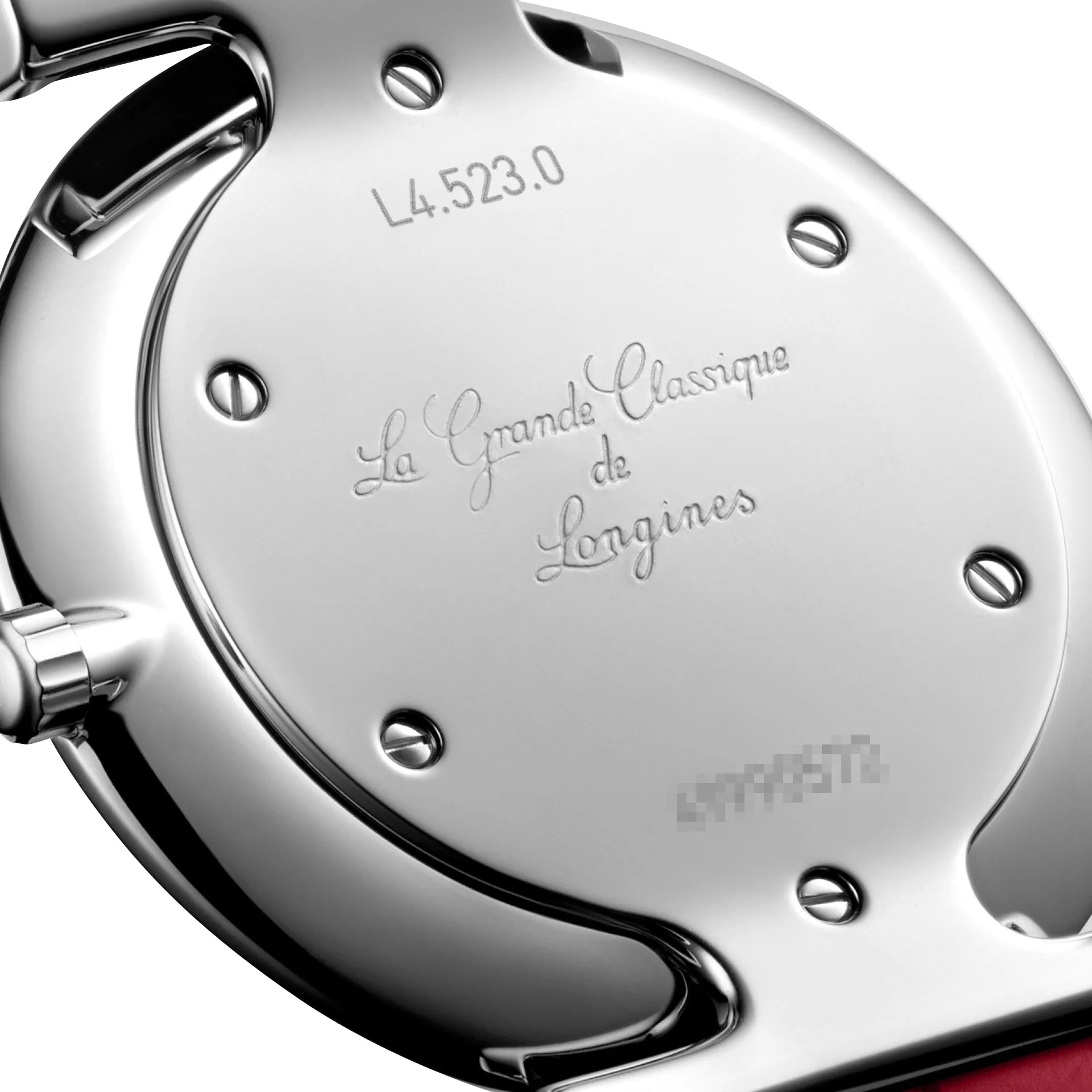 Longines La Grande Classique Monochrome Stainless Steel Red Dial Red Leather Strap Diamonds Quartz Womens Watch L4.523.0.91.2