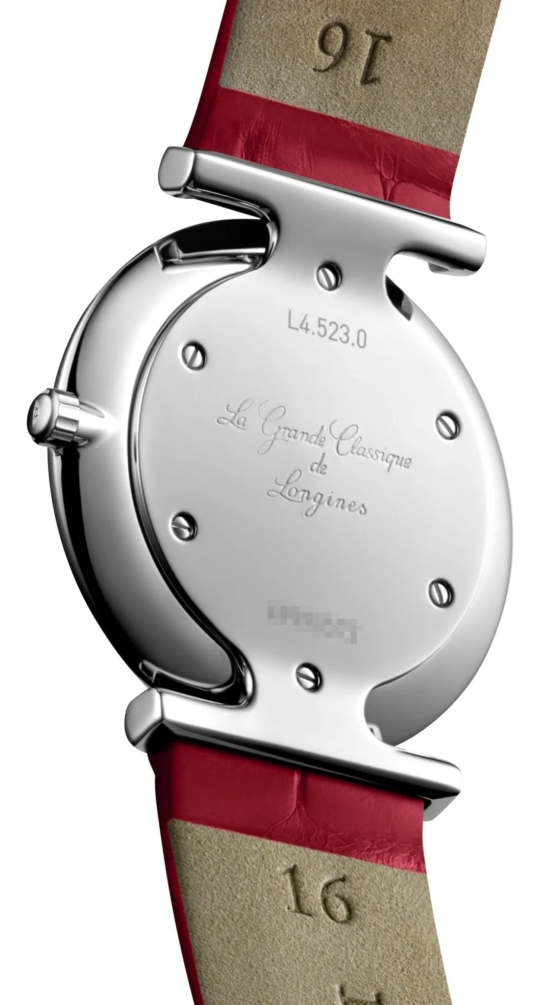 Longines La Grande Classique Monochrome Stainless Steel Red Dial Red Leather Strap Diamonds Quartz Womens Watch L4.523.0.91.2