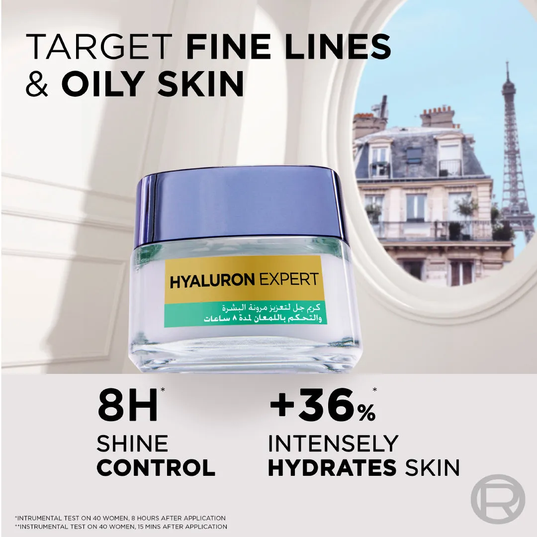 L'Or??al Paris Hyaluron Expert Moisturiser and Anti-Aging 8h Shine Control Replumping Gel -Cream