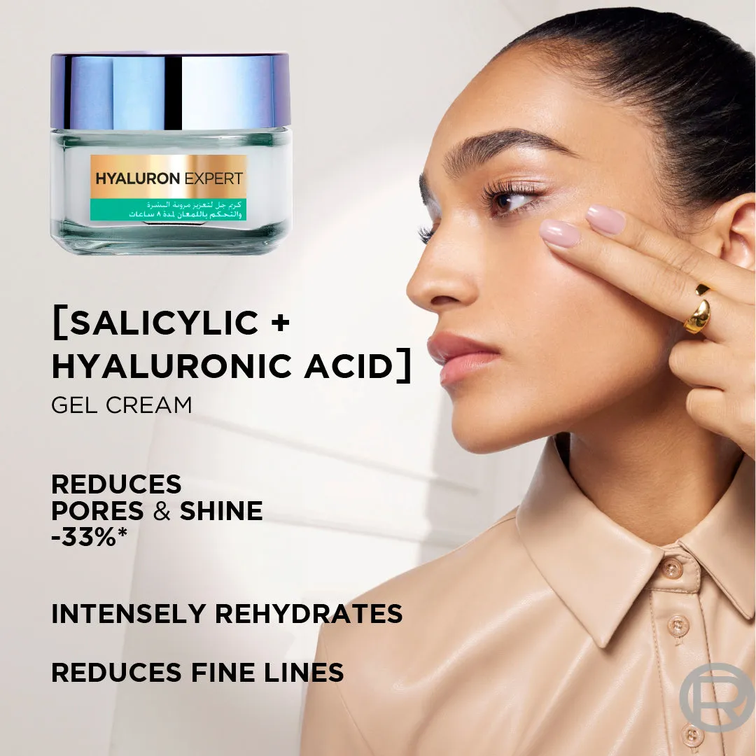 L'Or??al Paris Hyaluron Expert Moisturiser and Anti-Aging 8h Shine Control Replumping Gel -Cream