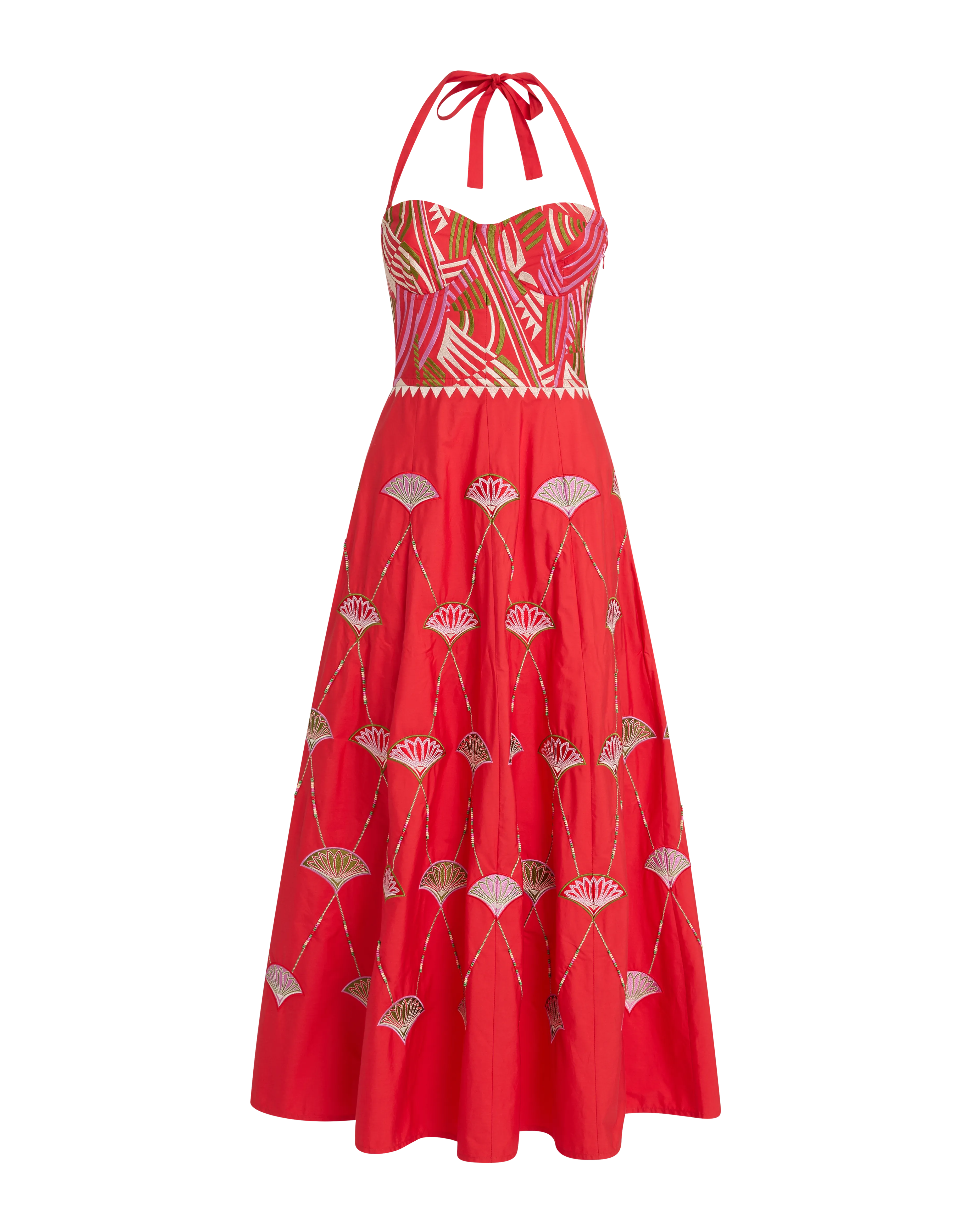 Lotty Dress with Japanese Peacock Embroidery