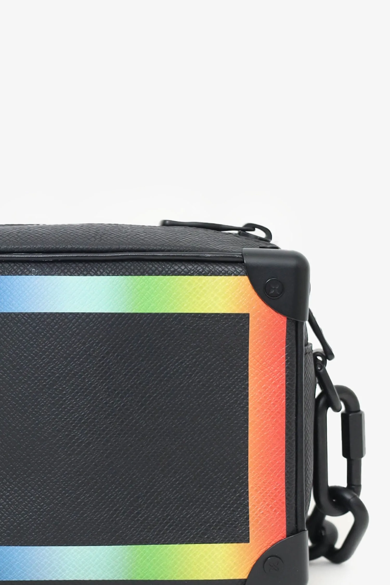 Louis Vuitton 2019 Black Ta?ga Rainbow Mini Soft Trunk Crossbody