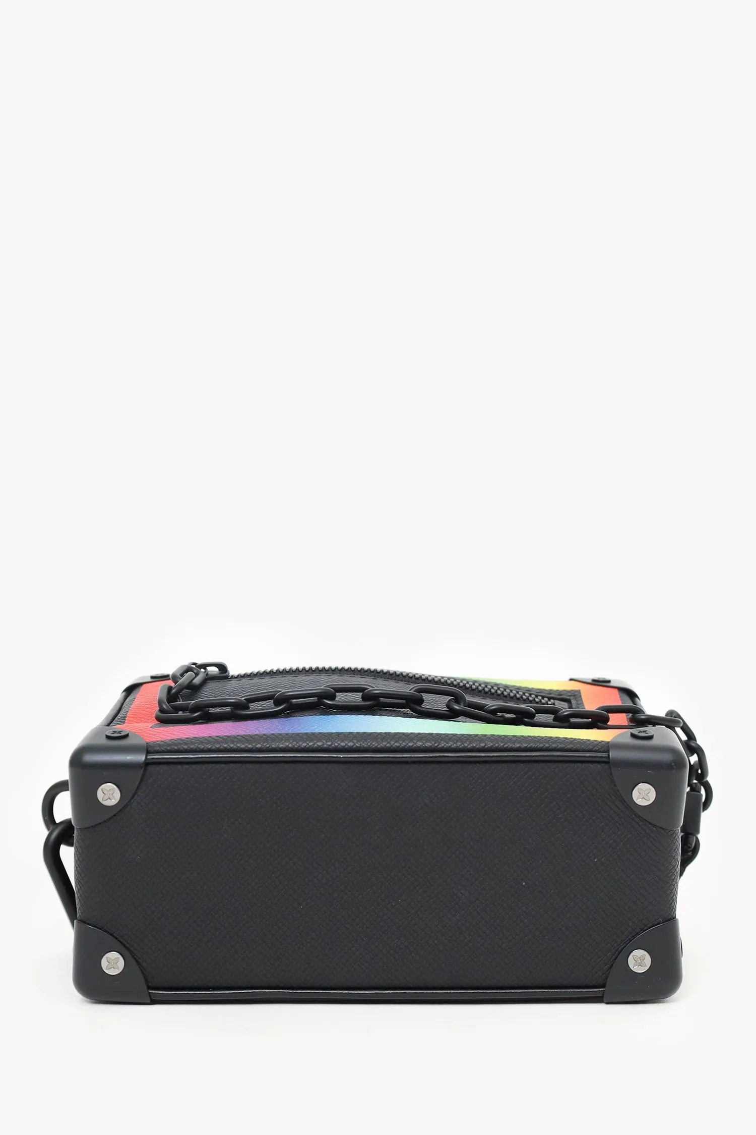 Louis Vuitton 2019 Black Ta?ga Rainbow Mini Soft Trunk Crossbody