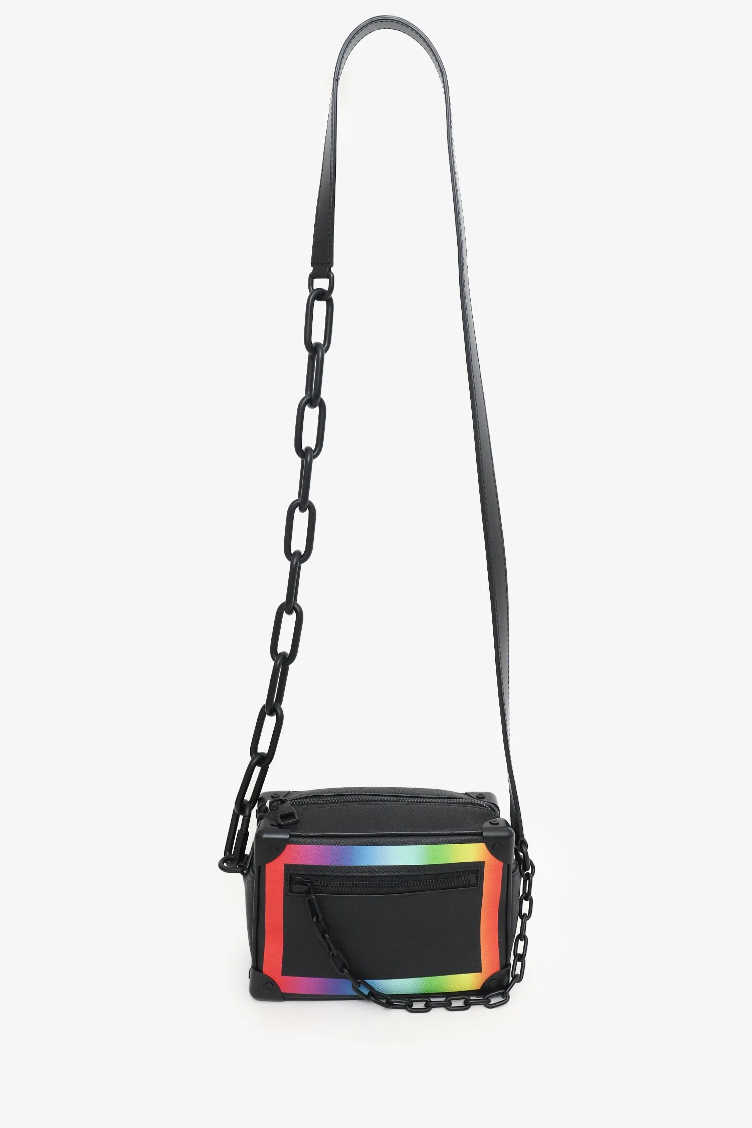 Louis Vuitton 2019 Black Ta?ga Rainbow Mini Soft Trunk Crossbody