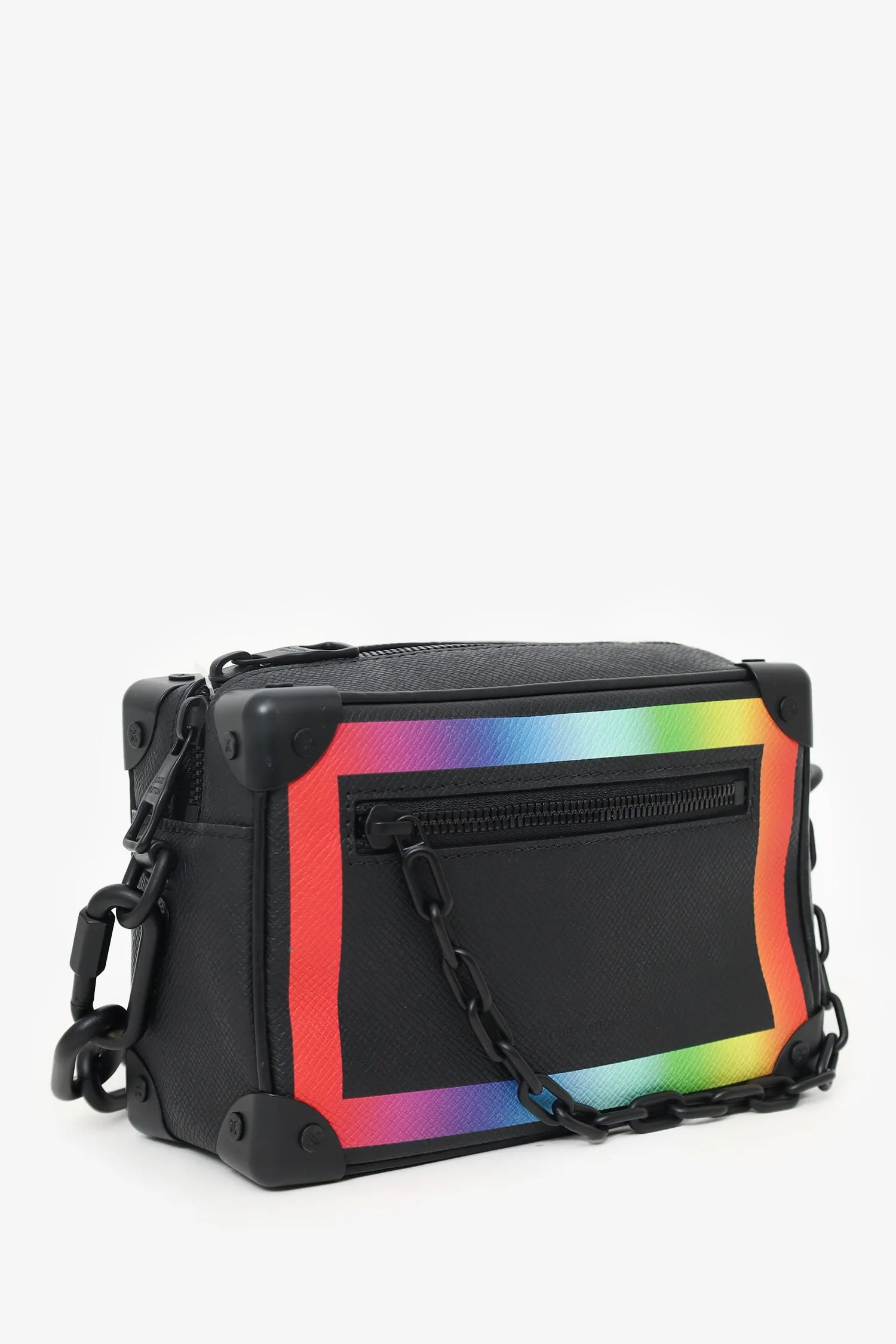 Louis Vuitton 2019 Black Ta?ga Rainbow Mini Soft Trunk Crossbody