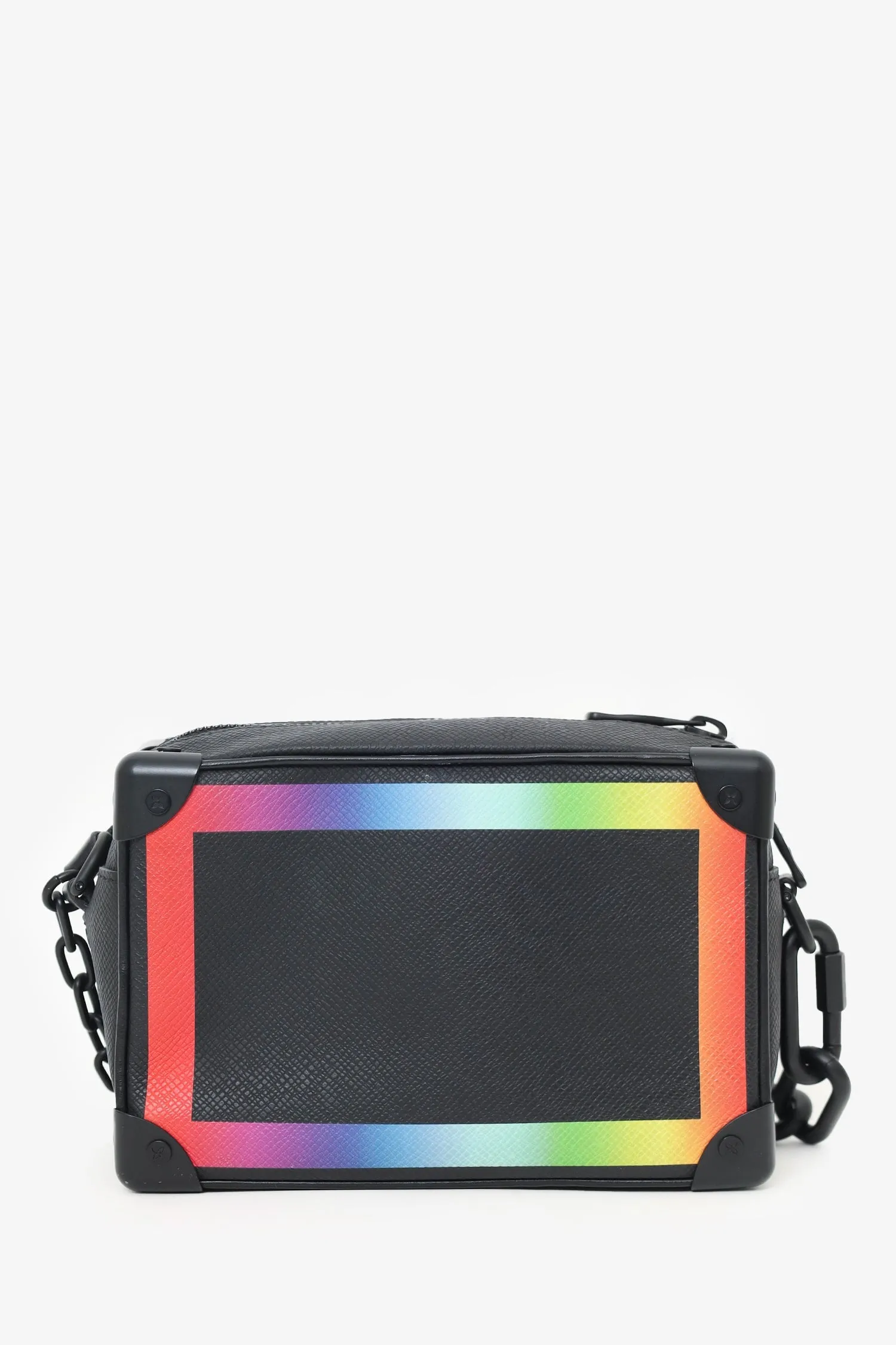 Louis Vuitton 2019 Black Ta?ga Rainbow Mini Soft Trunk Crossbody