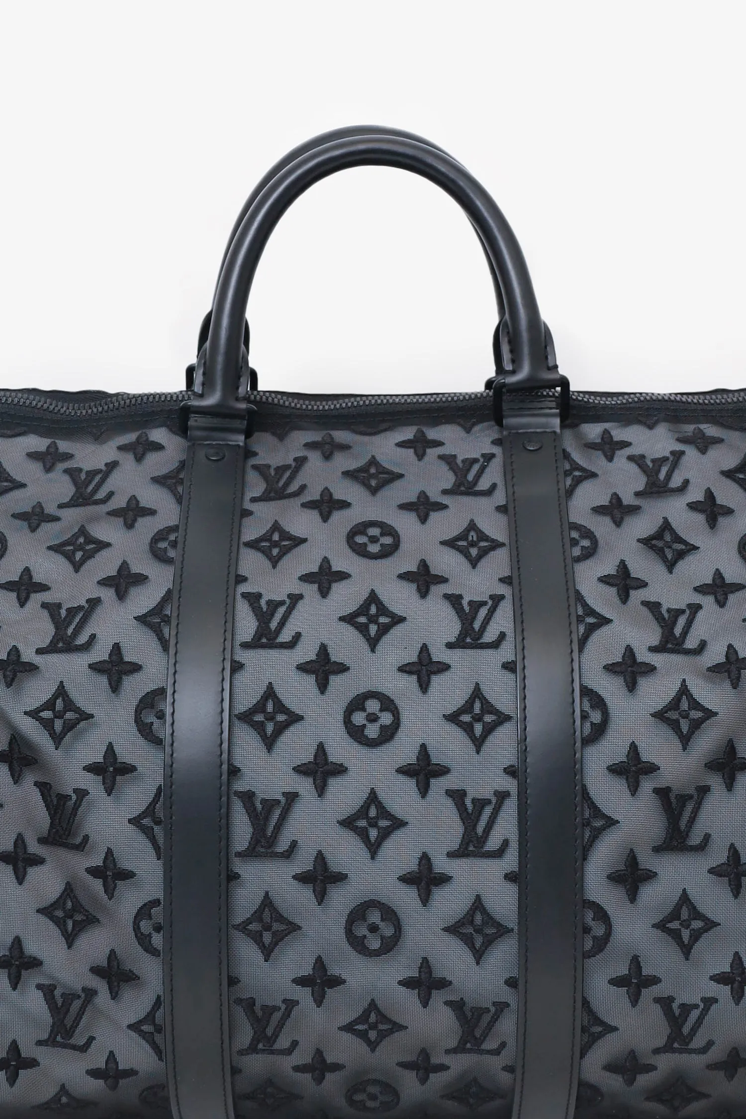 Louis Vuitton Black Mesh Keepall Bandouliere 50