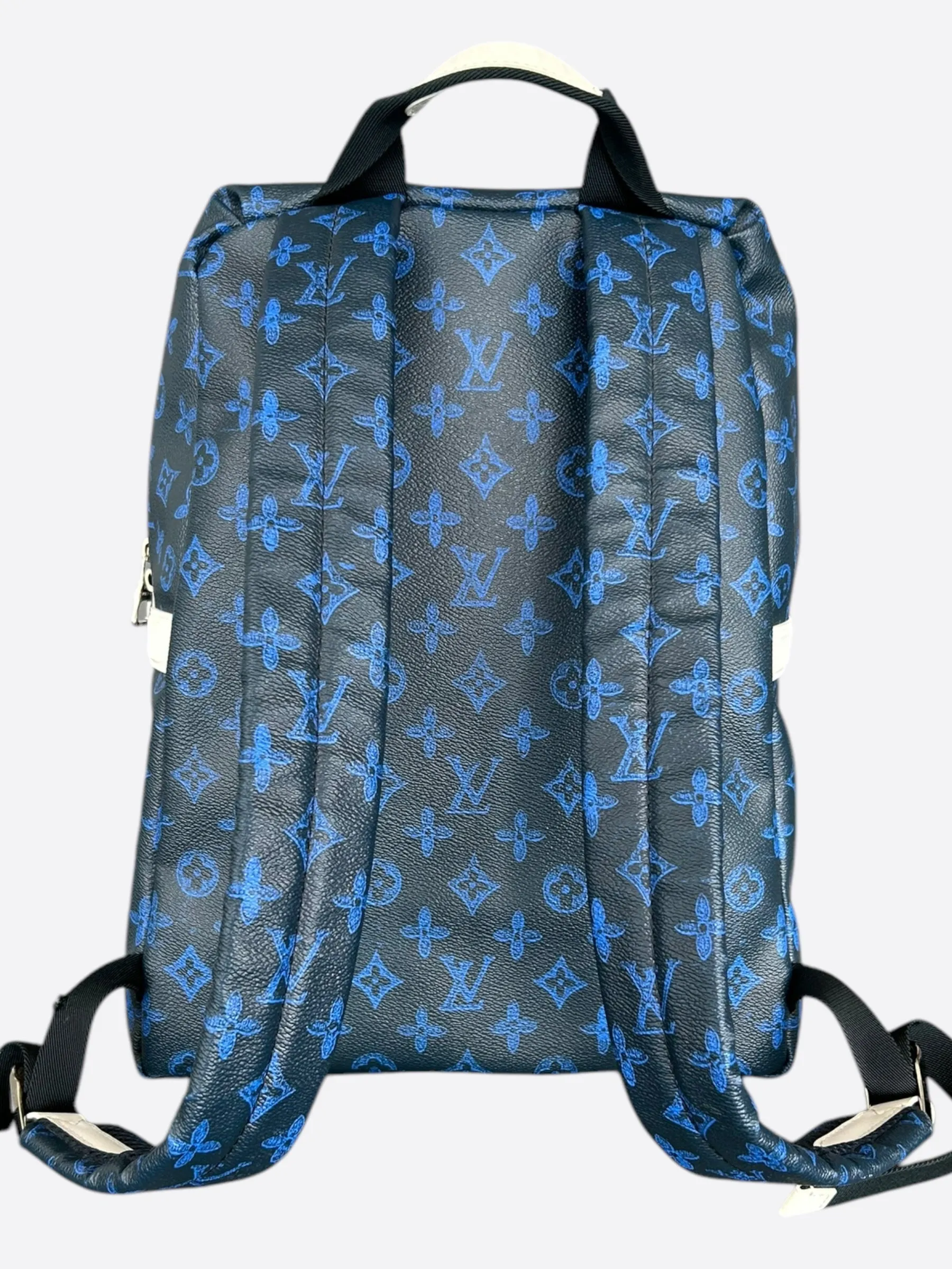 Louis Vuitton Blue & White Monogram Everyday Logo Discovery Backpack