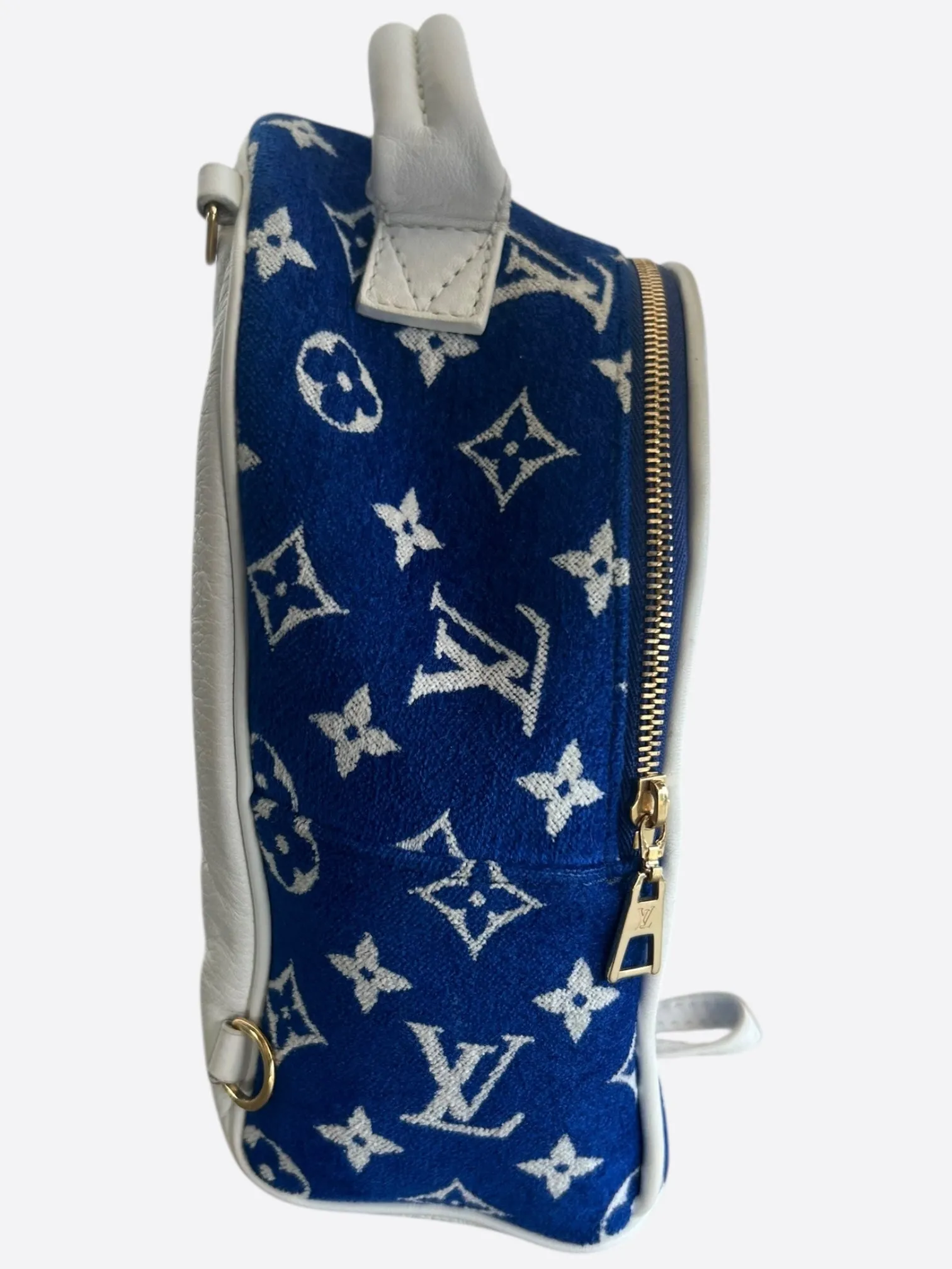 Louis Vuitton Blue & White Tennis Monogram Palm Springs Backpack