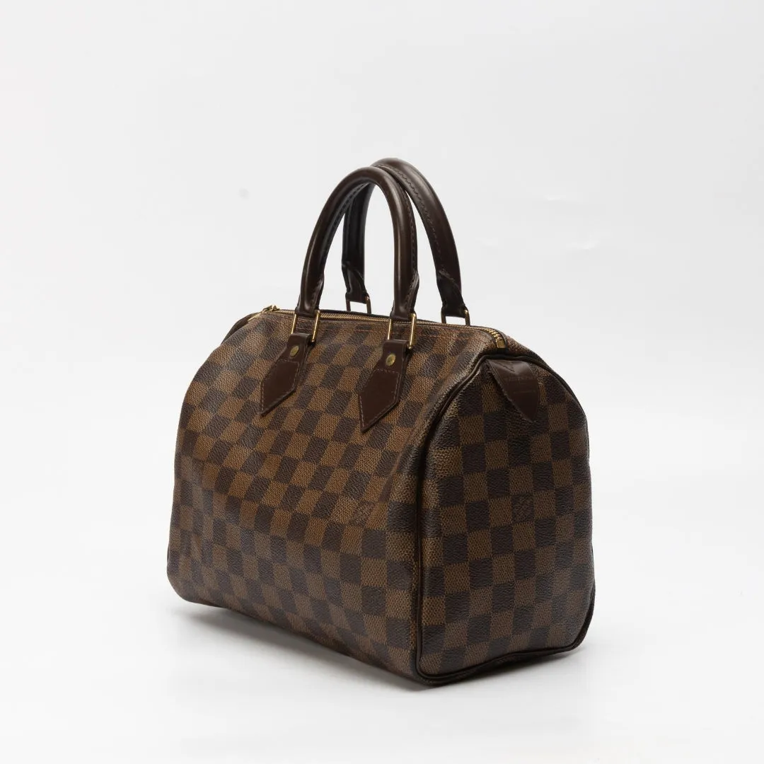 Louis Vuitton Damier Ebene Canvas Speedy 25 Bag