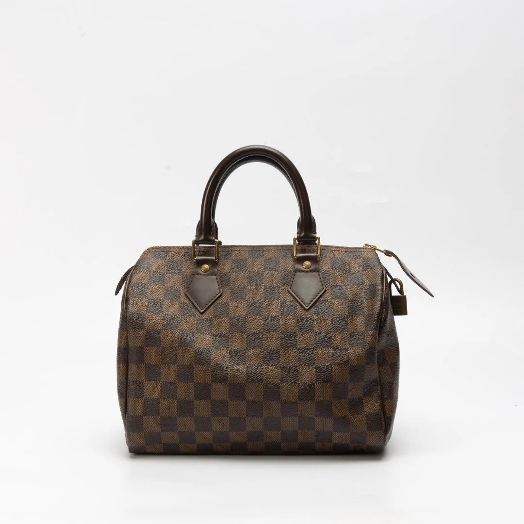 Louis Vuitton Damier Ebene Canvas Speedy 25 Bag