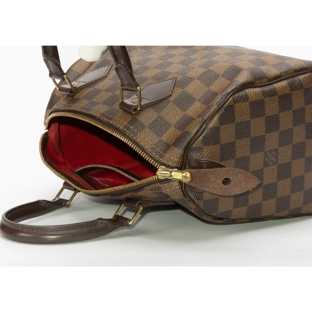 Louis Vuitton Damier Ebene Canvas Speedy 25 Bag