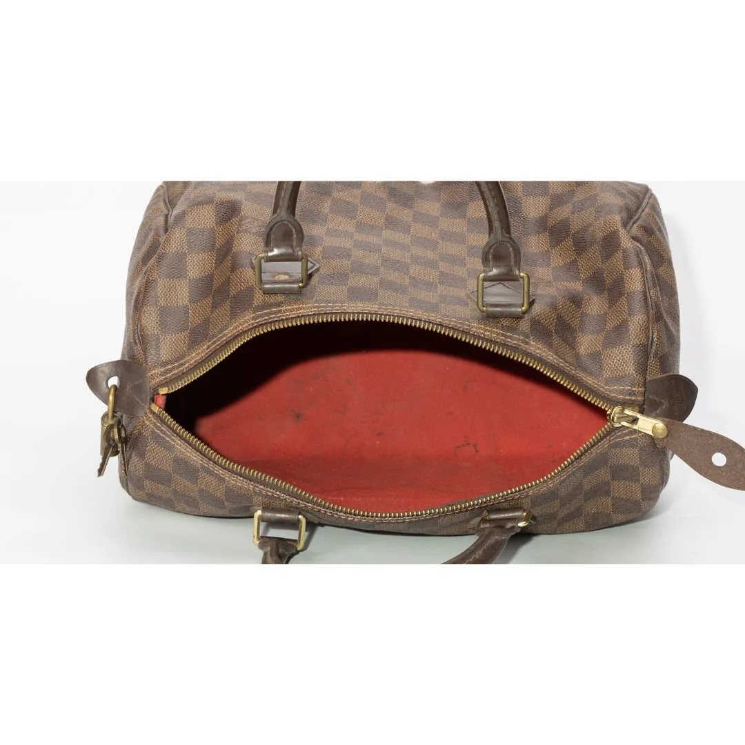 Louis Vuitton Damier Ebene Canvas Speedy 30 Bag