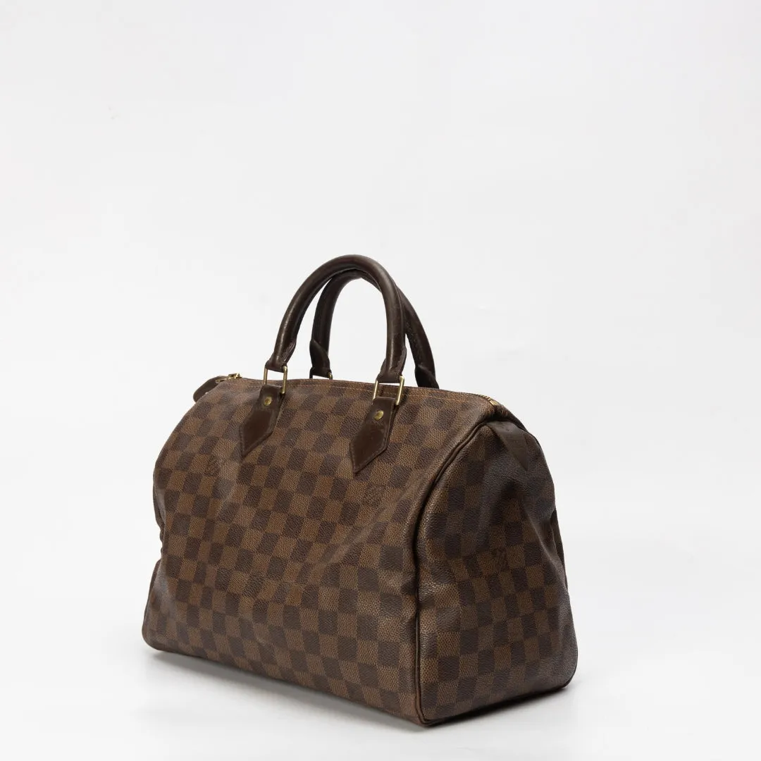 Louis Vuitton Damier Ebene Canvas Speedy 30 Bag