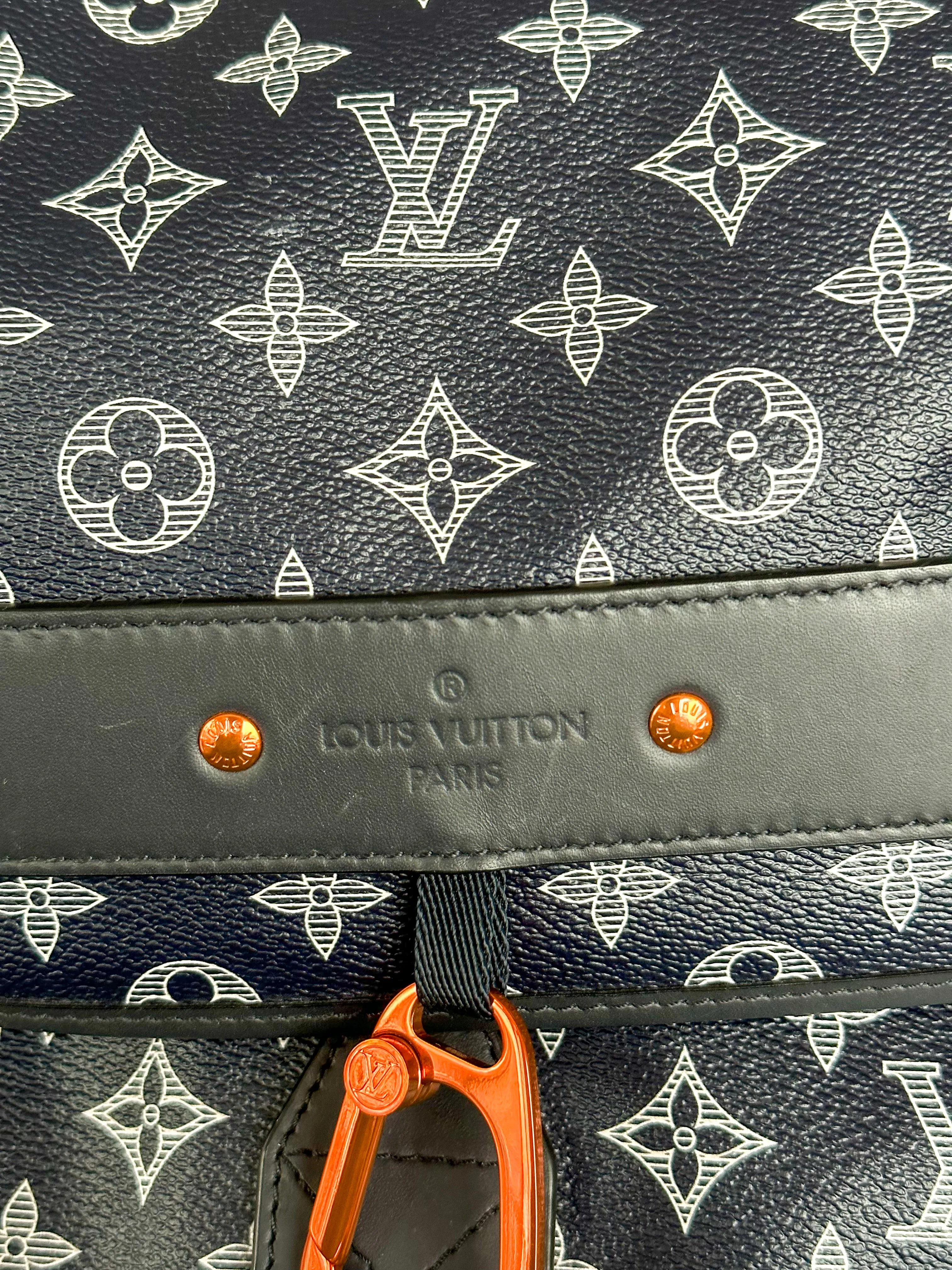 Louis Vuitton Navy & White Monogram Discovery Backpack